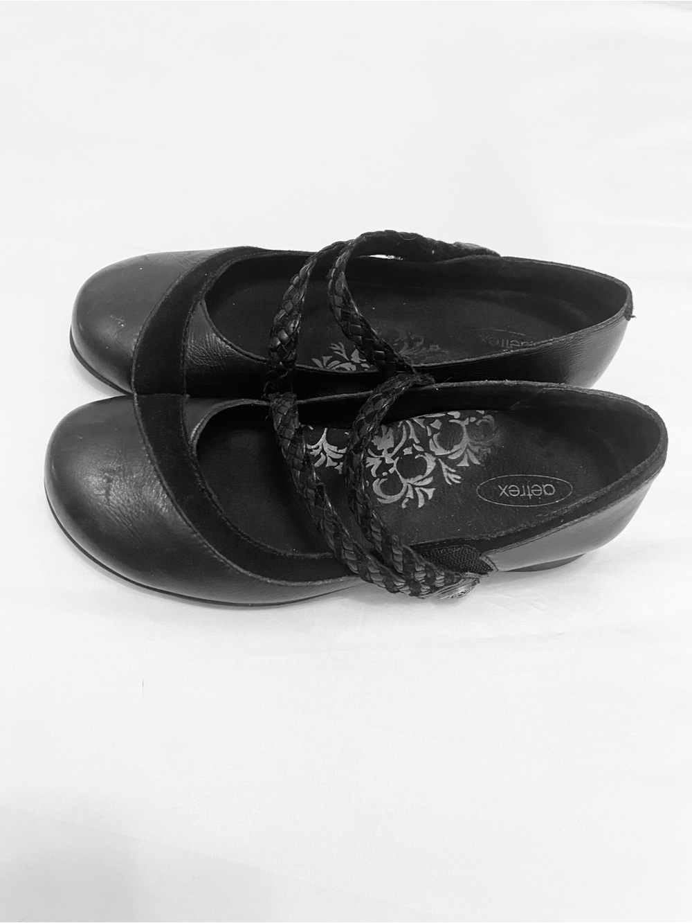 Aetrex Leather Mary Janes Comfort Shoes 7.5 Black EUC